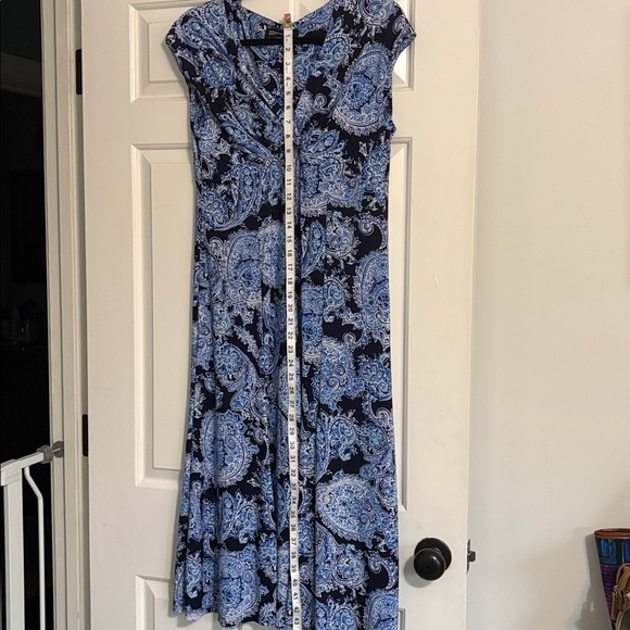 Jones New York Blue and Black Paisley Maxi Dress - Picture 2 of 4